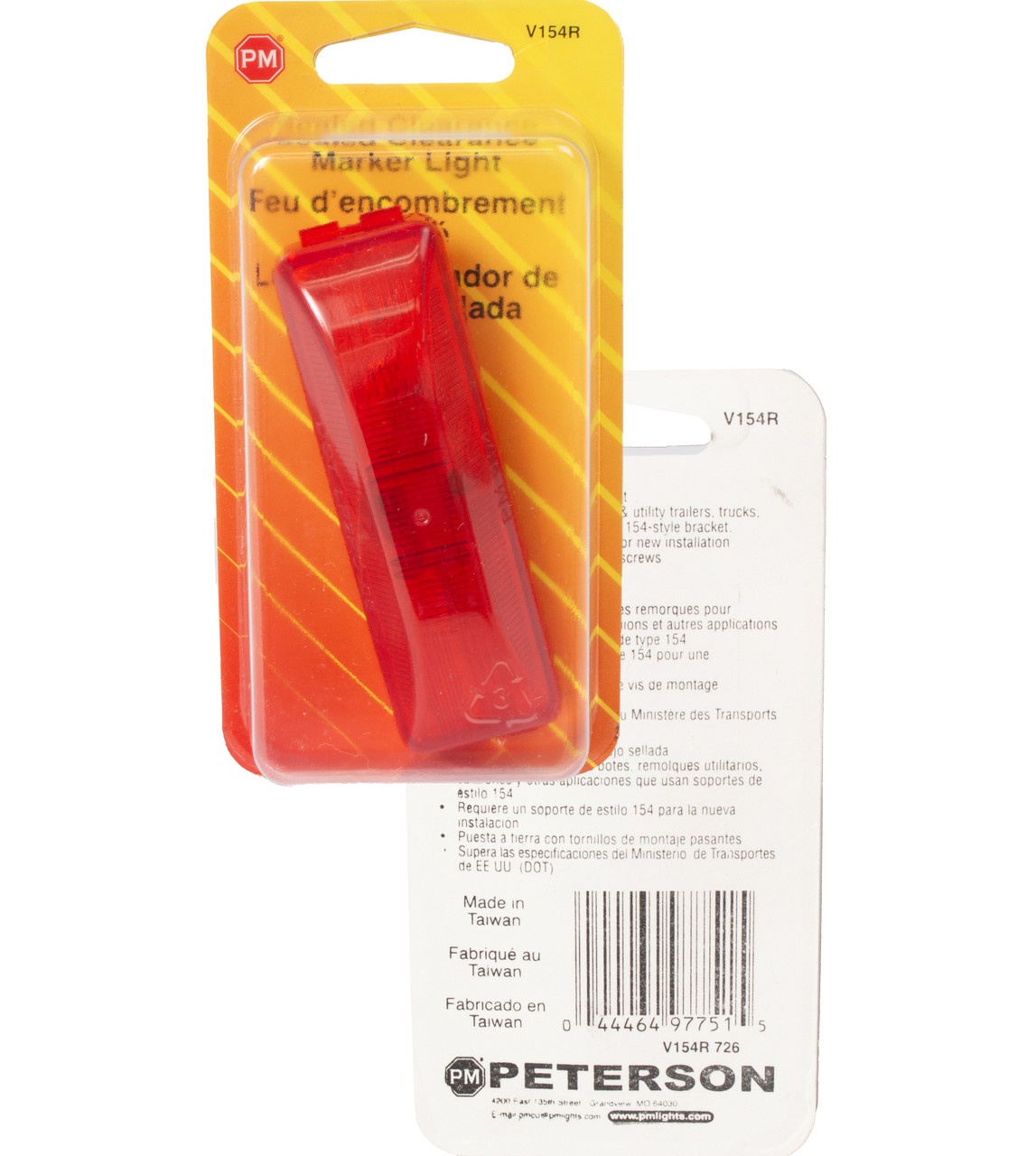 Peterson Sealed Clearance Marker Light Fits Boats Utility Vehicles Trucks V154R