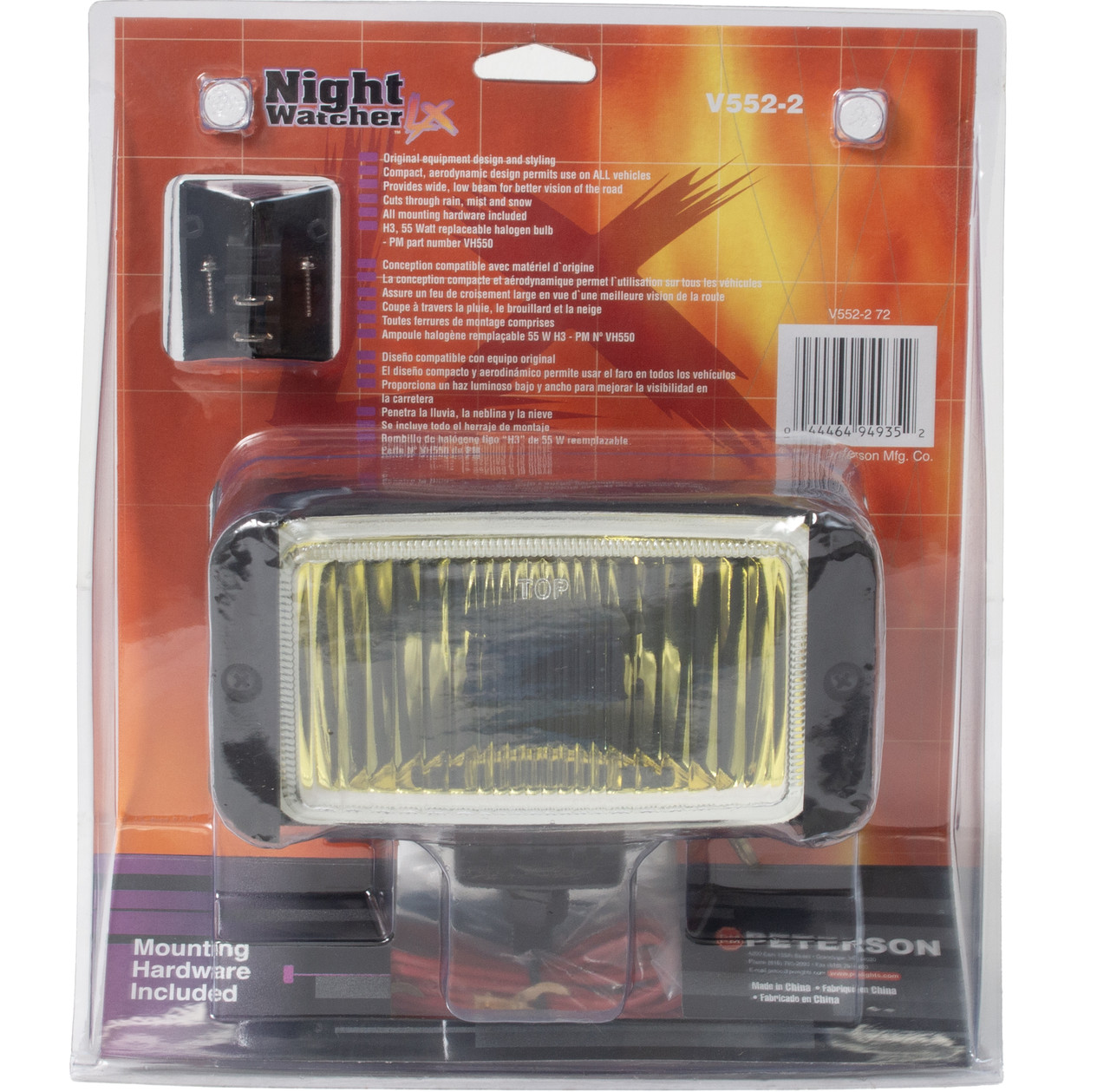 Peterson Night Watcher LX Fog Light Complete Installation Kit Part Number V552-2