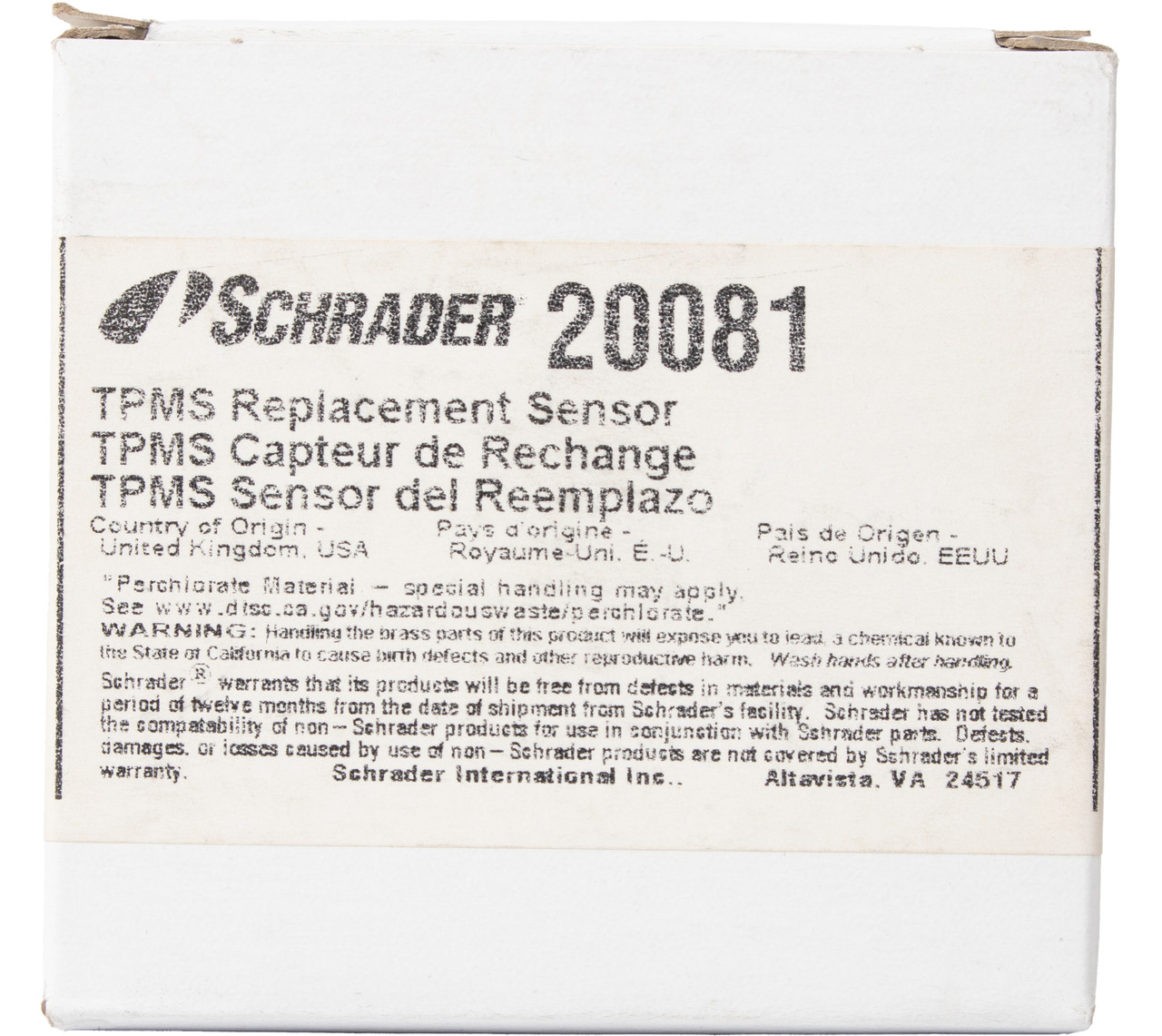 Schrader TPMS Replacement Sensor Fits 2004-2008 Subaru Outback Part Number 20081