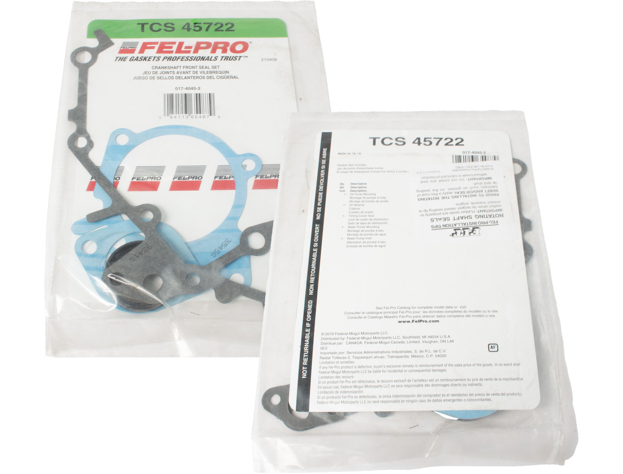FelPro Crankshaft Front Seal Set Fits 1988-92 Ford Festiva Part Number TCS 45722