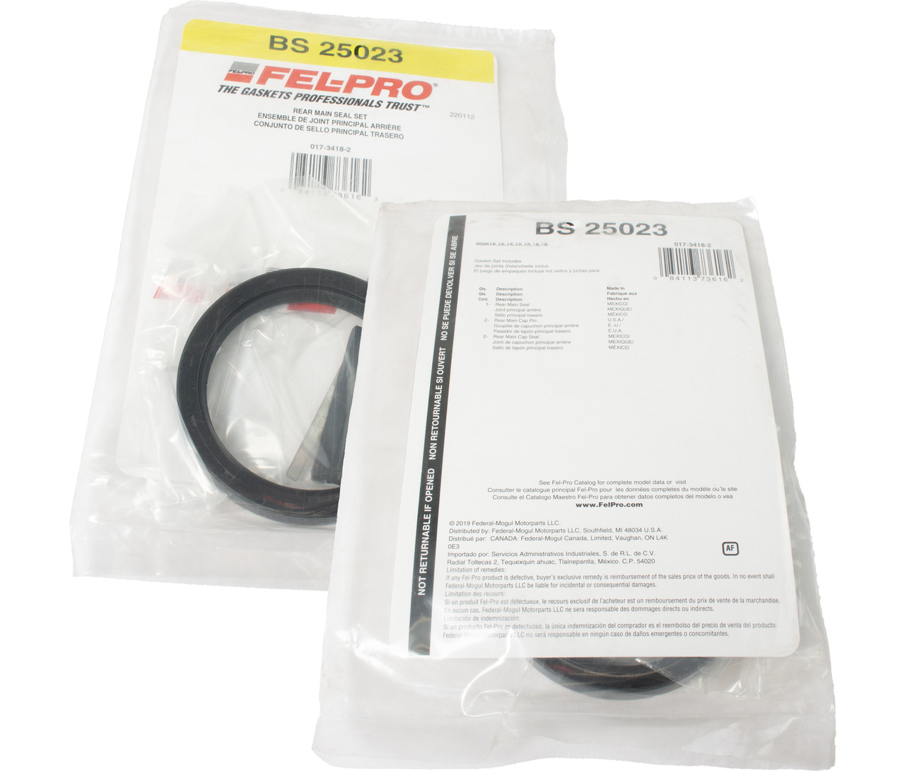 FelPro Replacement Rear Main Seal Set Fits 1968-89 Nissan Models Number BS 25023
