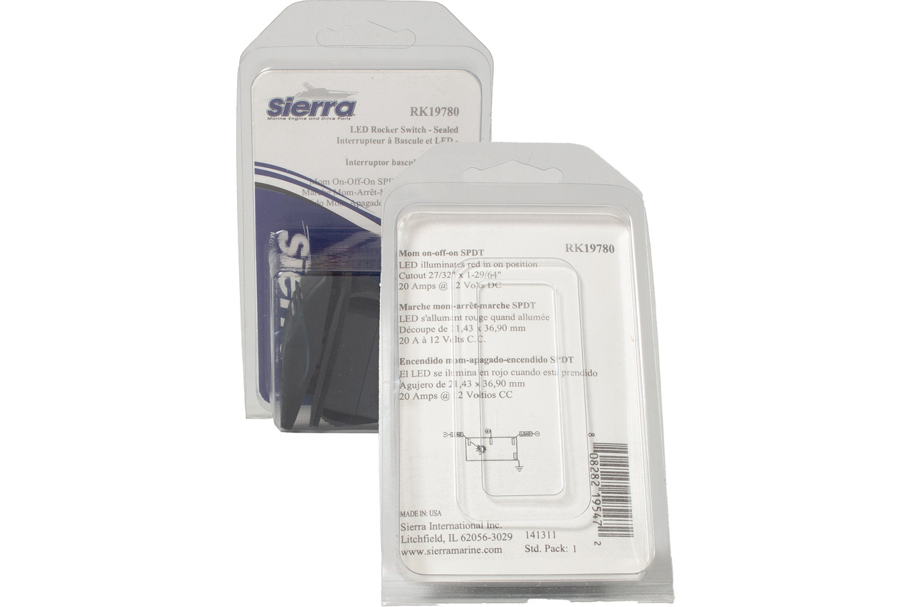 Sierra Marine LED Sealed Weather Resistant Rocker Switch 12v Part Number RK19780