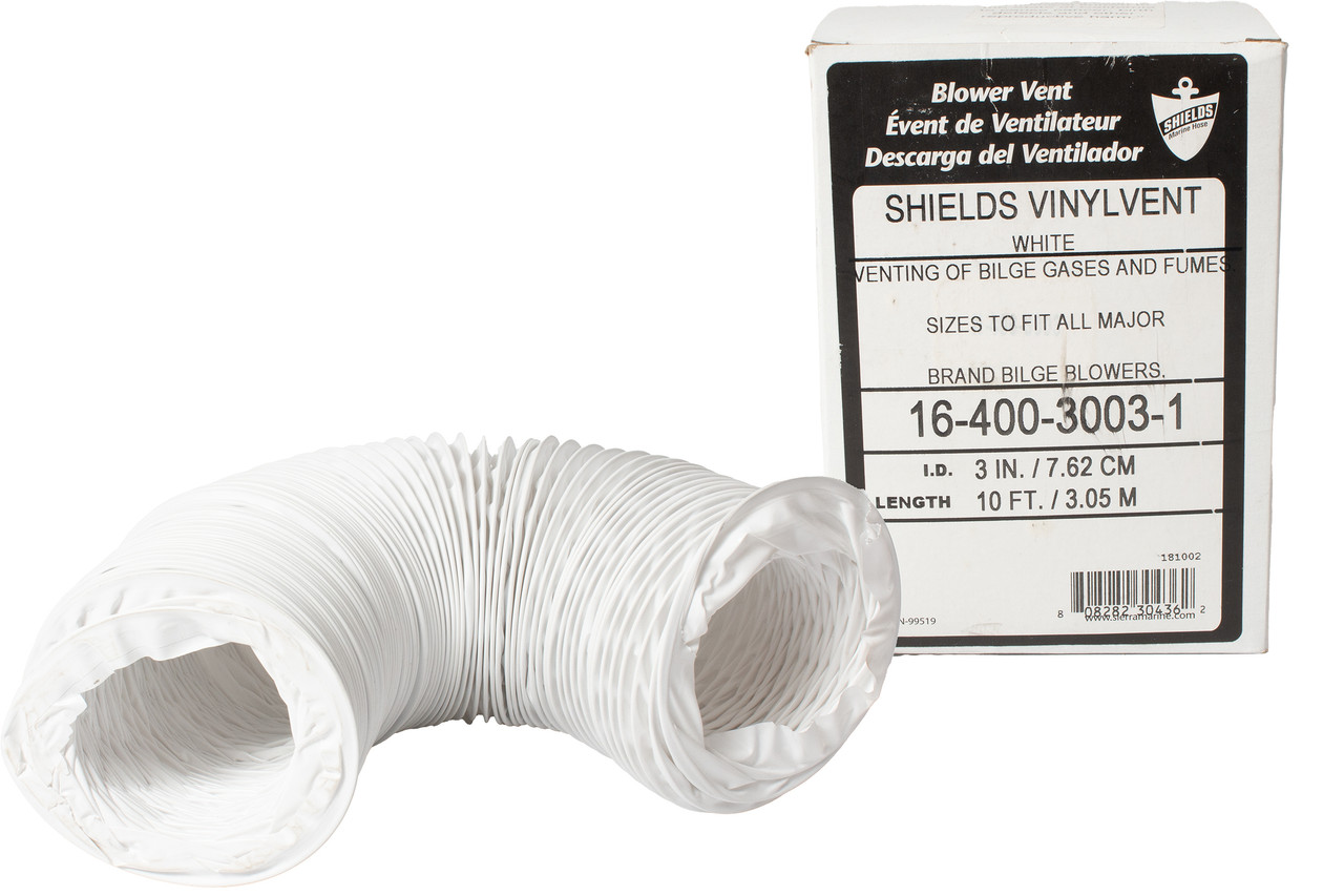 Shields Vinylvent Blower Hose 3"x10' Fits All Bilge Pumps Part ID 116-400-3003-1