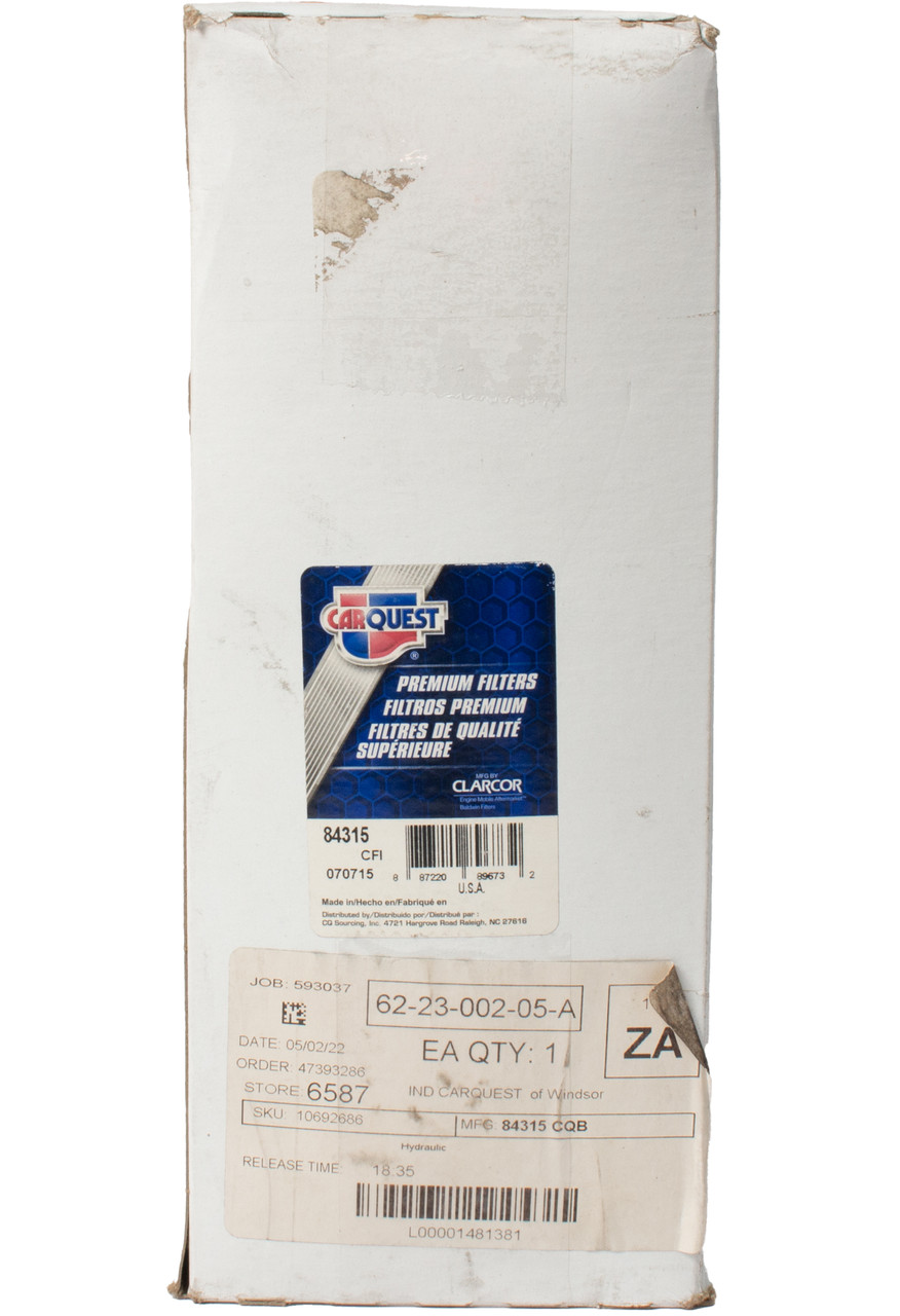 Carquest Replacement Premium Hydraulic Oil Filter 9-5/8 Inch Long Model ID 84315