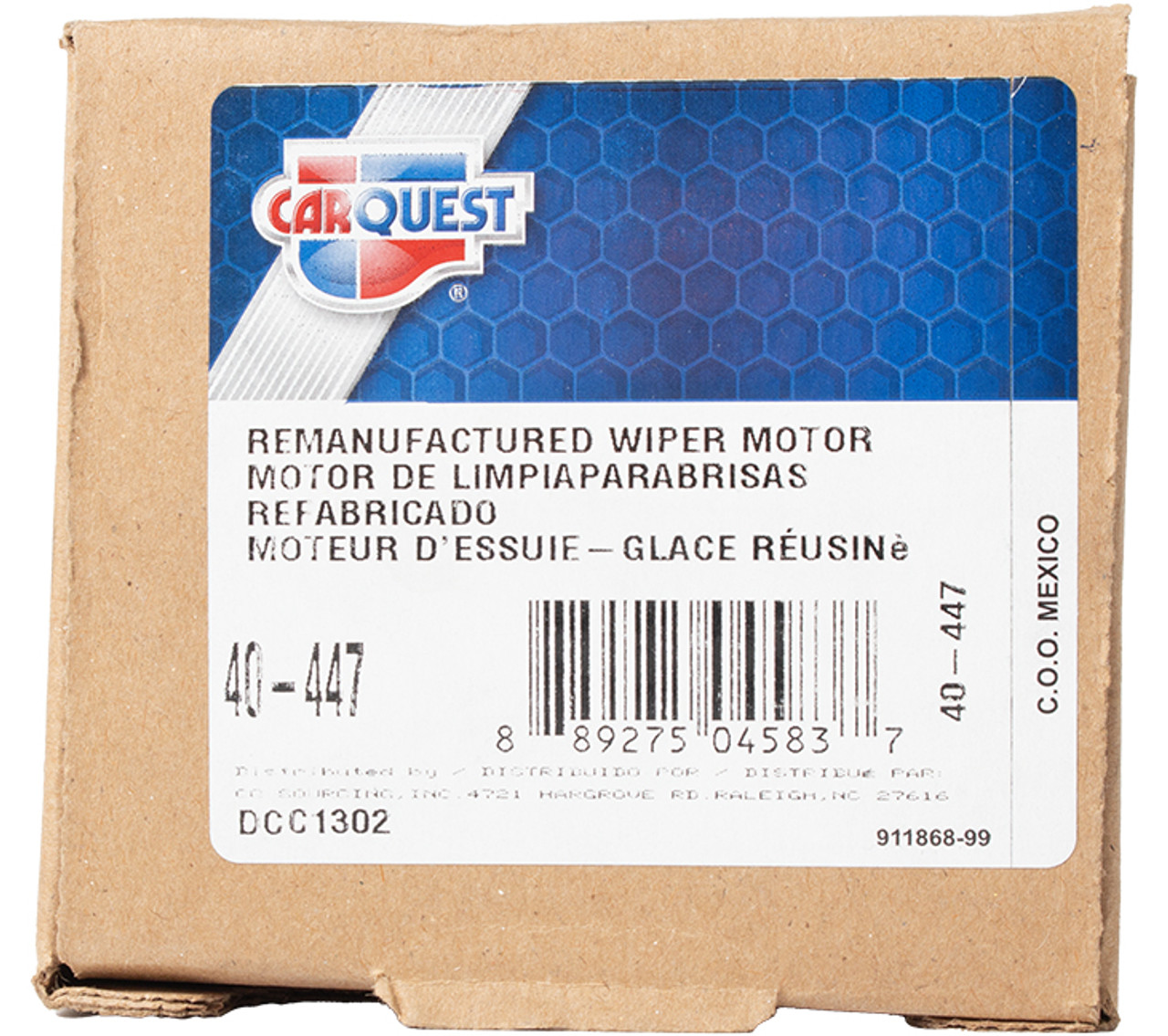 Carquest Remanufactured Front Wiper Motor Fits 2000-01 Jeep Cherokee Part 40-447