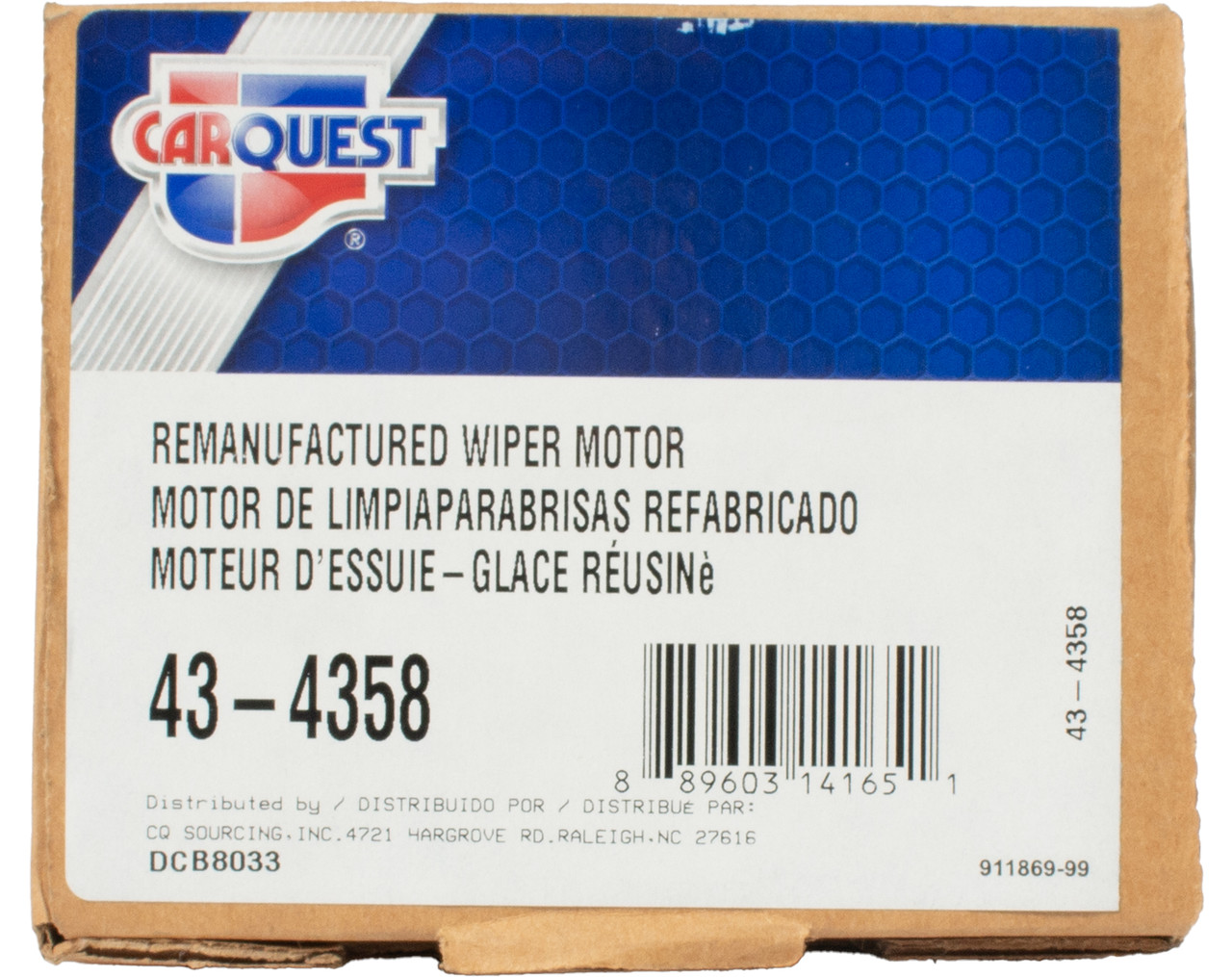 Carquest Remanufactured Front Wiper Motor Fits 07-12 Nissan Sentra Model 43-4358