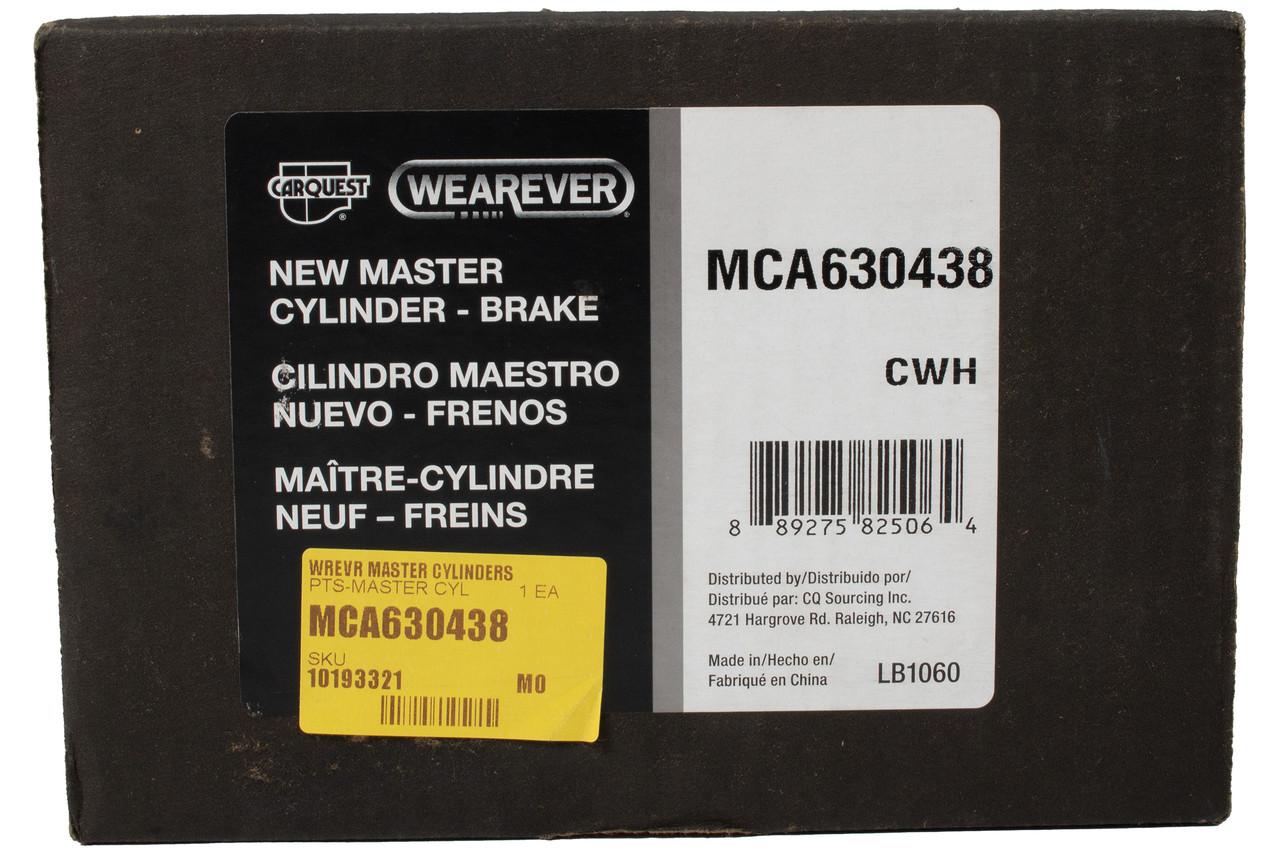 Carquest Wearever Master Cylinder Fits 2002-04 Dodge Intrepid Model ID MCA630438