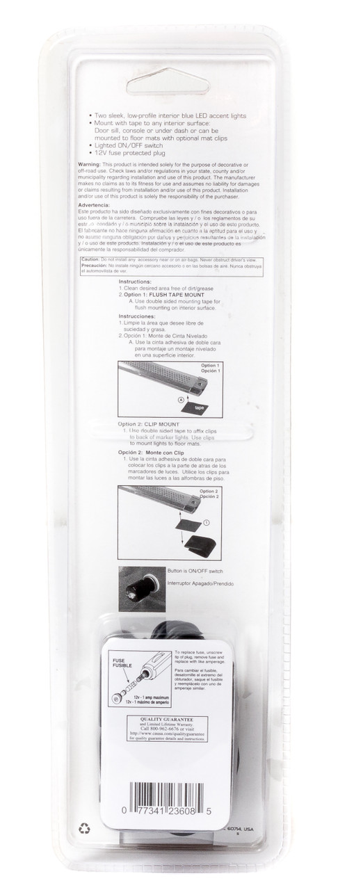 Custom Accessories LED Marker Lights 12 V Lighter Plugin Machined Aluminum 23608