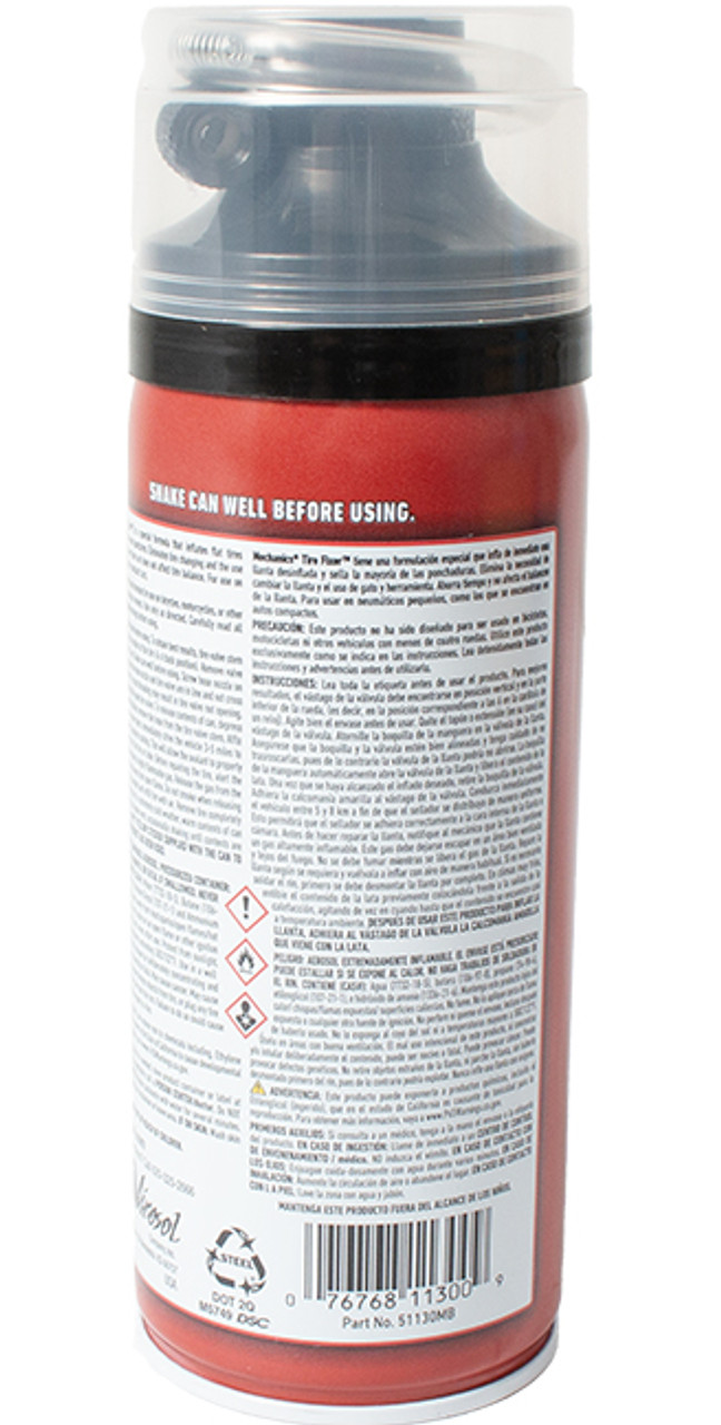 Mechanics Tire Fixer Inflator Repair Sealant Fixes Slow Leak Part Number 51130MB