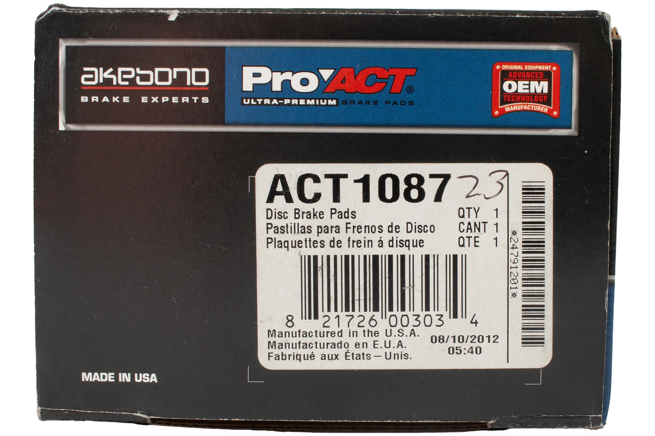 Akebono ProAct Rear Disc Brake Pads Fits 05-10 Jeep Grand Cherokee Model ACT1087 Akebono ProAct Rear Disc Brake Pads Fits 05-10 Jeep Grand Cherokee Model ACT1087