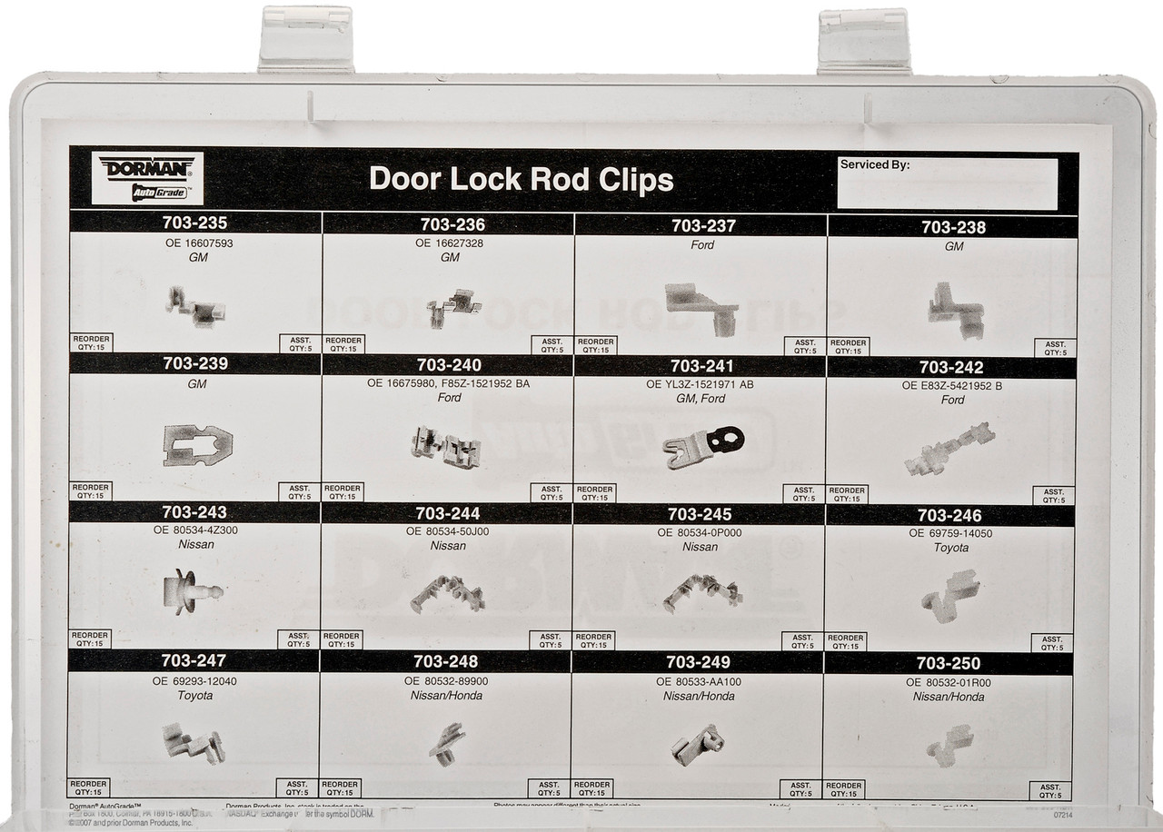 Dorman - Autograde Automotive Maintenance Tech Trays - Door Lock Rod Clip 030-209 Fits -