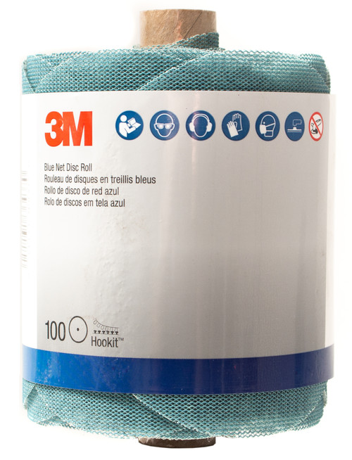 3M Hookit Automotive Abrasive 150+ Grit 5 inch Blue Net Disc Roll 100 Pack 36437