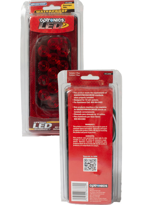 Optronics LED Tail Light Waterproof Fits Marine Trailer Application Part STL36RS