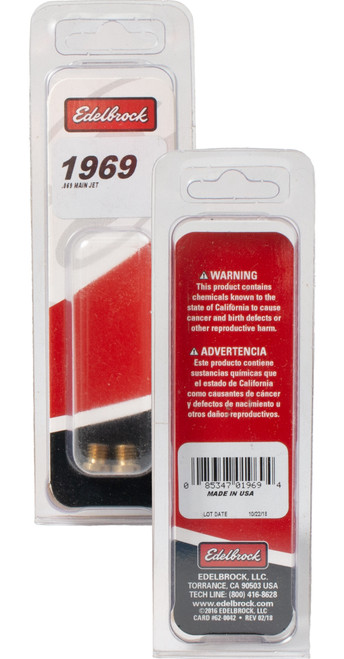 Edelbrock Replacement Carburetor Jet .069" Fits Edelbrock Q-Jet Carbs Model 1969