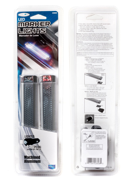 Custom Accessories LED Marker Lights 12 V Lighter Plugin Machined Aluminum 23608