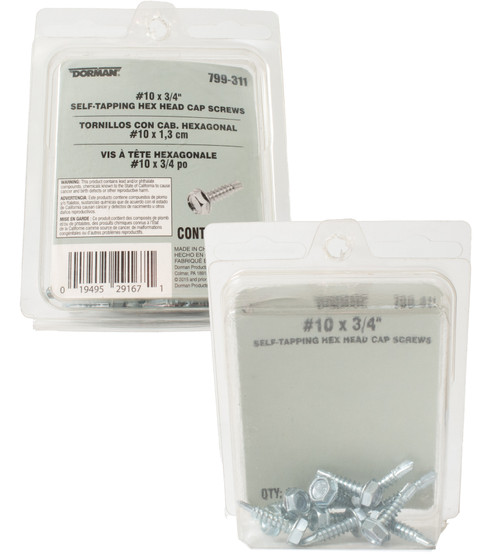 Dorman AutoGrade 10 x 3/4-In Self-Tapping Hex Head Cap Screws 12-Pc Part 799-311