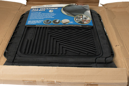 Highland Universal Fit Rear Floor Mat Set 2 Piece Black Rubber Part Number 87051