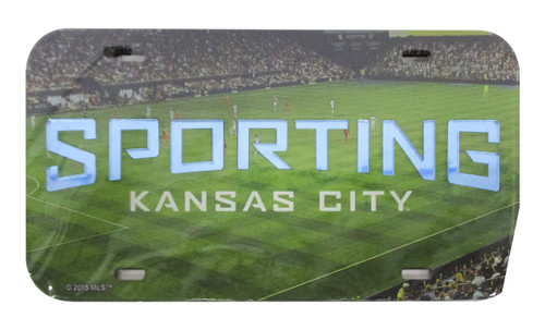Wincraft Soccer Sporting Kansas City Crystal Mirror License Plate Black 09510115