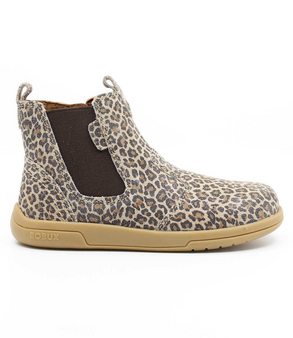 Jodhpur Boot II showing the leopard suede upper, elastic gusset and inside zip.