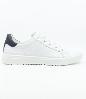 White Blue leather sneaker with HighSoft cushioning and 30 mm heel pitch