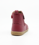 Back view of the Billie showing the red leather upper, brogue details and inside zip.