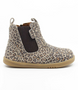 Side view of the Jodhpur showing the leopard suede upper, elastic gusset and inside zip.