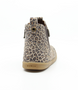 Back view of the Jodhpur showing the leopard suede upper, elastic gusset and inside zip.