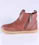 Side view of the Jodhpur showing the toffee leather upper, elastic gusset and inside zip.