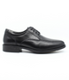 Side view of the MONASH black lace‑up showing rail‑front design and polished finish.