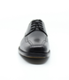 Front view of the MONASH black lace‑up showing rail‑front design and polished finish.