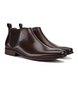 Back view of the KICK mocha Chelsea boot showing smooth upper and pull tab.