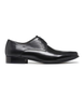 Side view of the KEEN black Derby showing smooth vamp and polished upper.