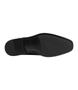 Side view of the KEEN black Derby showing smooth vamp and polished upper.