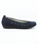 Side view of the HESIMA 50 showing the marine nubuck perforated upper, rounded toe and low-profile sole.