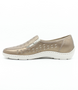 Side view of the HENNI 01 showing the fango leather upper, rounded toe and low-profile sole.