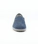 Front view of the HENNI 01 showing the jeans nubuck upper, rounded toe and low-profile sole.