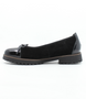 Side view of the ELISA 17 showing the black leather upper, rounded toe and low-profile sole.