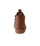 Taupe leather toddler ankle boot with side zip and rounded toe