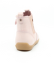 Soft pink leather toddler ankle boot with side zip and rounded toe