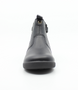 Black leather toddler ankle boot with side zip and rounded toe