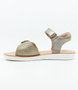 Bronze girls sandal with open toe and metallic finish