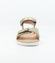 Bronze girls sandal with open toe and metallic finish