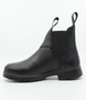 Black kids leather twin-gusset boot with pull tabs