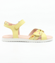 Yellow girls sandal with open toe and cut-out detailing