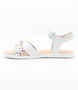White girls sandal with open toe and cut-out detailing