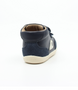 Champ High showing the navy leather upper, padded collar and multi straps.