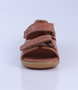 Driftwood showing the caramel leather straps, open toe and padded collar.
