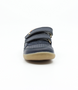 Hunter showing the navy leather upper, orange detailing and double hook‑and‑loop straps.
