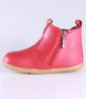 Jodhpur showing the red suede upper, elastic gusset and inside zip.