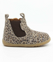 Jodhpur showing the leopard suede upper, elastic gusset and inside zip.